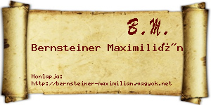 Bernsteiner Maximilián névjegykártya